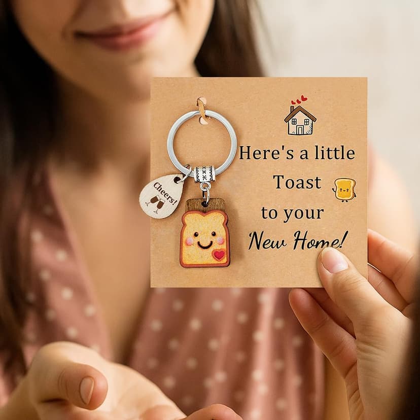 Next Chapter, New Home, Engagement, New Job, PBJ, 18 21 Birth, Loaf You, Thank You, Graduation Gifts, Couple, Friend, Retired PEALICIOUS Toast Keychain for Girls New Beginnings Congratulations Gifts B0FNQY48F8