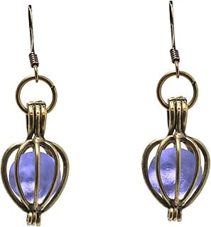 Bottled Up Designs Handmade Brass Drop Earrings, Sterling Silver, Eco Friendly, Recycled Vintage Bottles, Made in USA, Birthday Gifts, Mothers Day, Women, Anniversary