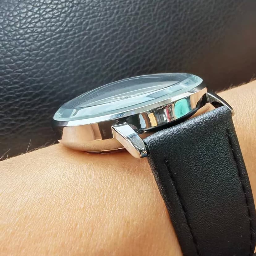 Boyarca Vintage Mechanical Watch with Domed Glass Watch Mirror and 40mm case, Casual and Minimalist Manual Winding Mechanical Wrist Watch for Men and Women