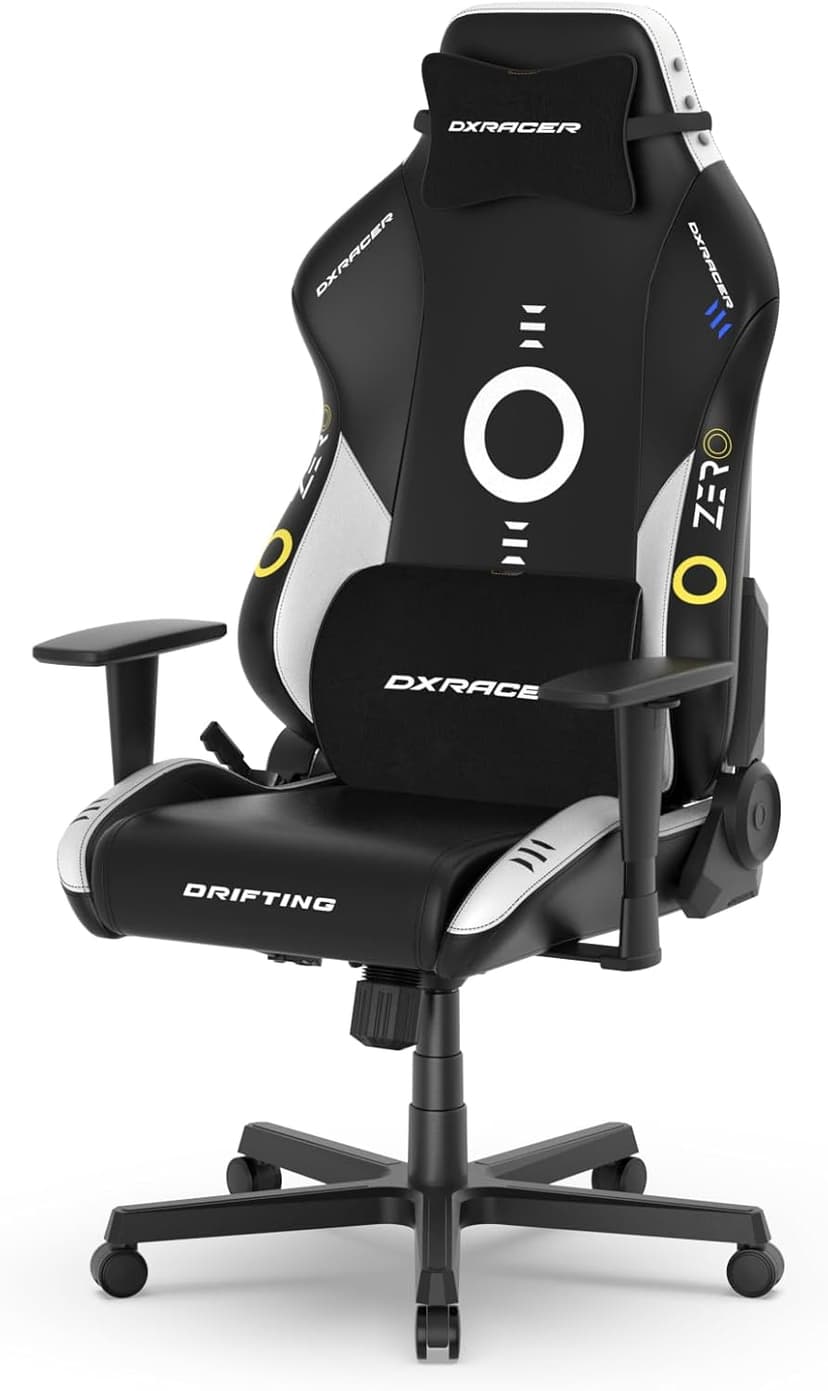 DXRacer Drifting L Ergonomic Video Gaming Chair with Lumbar Support and Headrest, Office Reclining Computer Chair for Adults (EPU Leatherette, Zero)