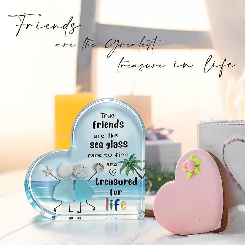 Friends Gifts Quote Heart Keepsake, Friendship Gift for Your Bestie, Soul Sister & Female Companion | Uplifting Emotional Support Present for Women, Birthday Gift Idea & Treasured Appreciation Token B0GJD78ZF9