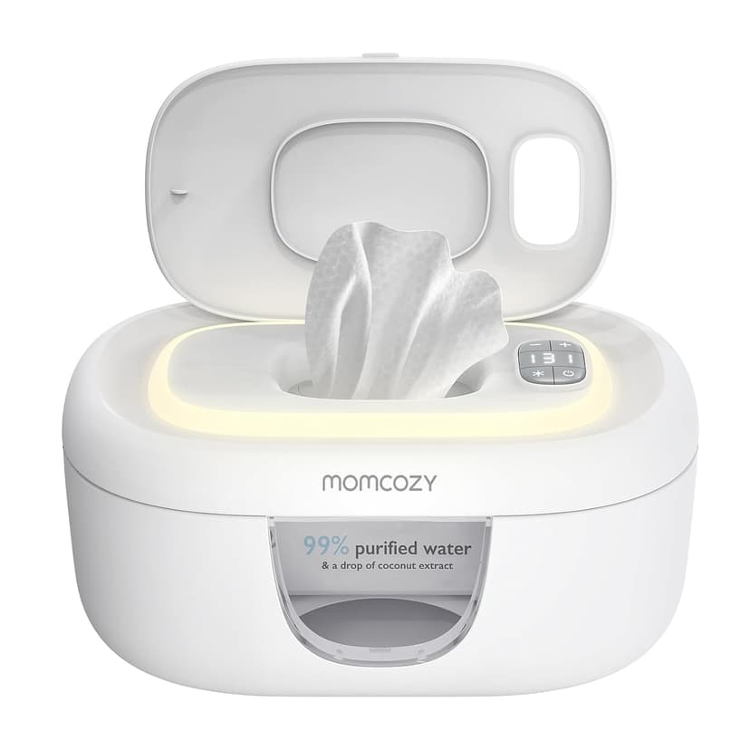 Wipe Warmer with Night Light, Fast and Even Heating, 4 Adjustable Temperature Modes, Baby Shower & Registry Must-haves, Grey Momcozy Baby Wipe Warmer, Innovative Spring Design,Large Capacity Dispenser B0FZKLFGJ1