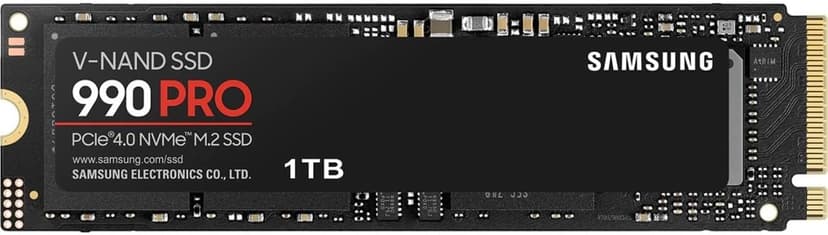 Samsung 990 PRO SSD 1TB PCIe 4.0 M.2 2280 Internal Solid State Hard Drive, Seq. Read Speeds Up to 7,450 MB/s for High End Computing, Gaming, and Heavy Duty Workstations, MZ-V9P1T0B/AM