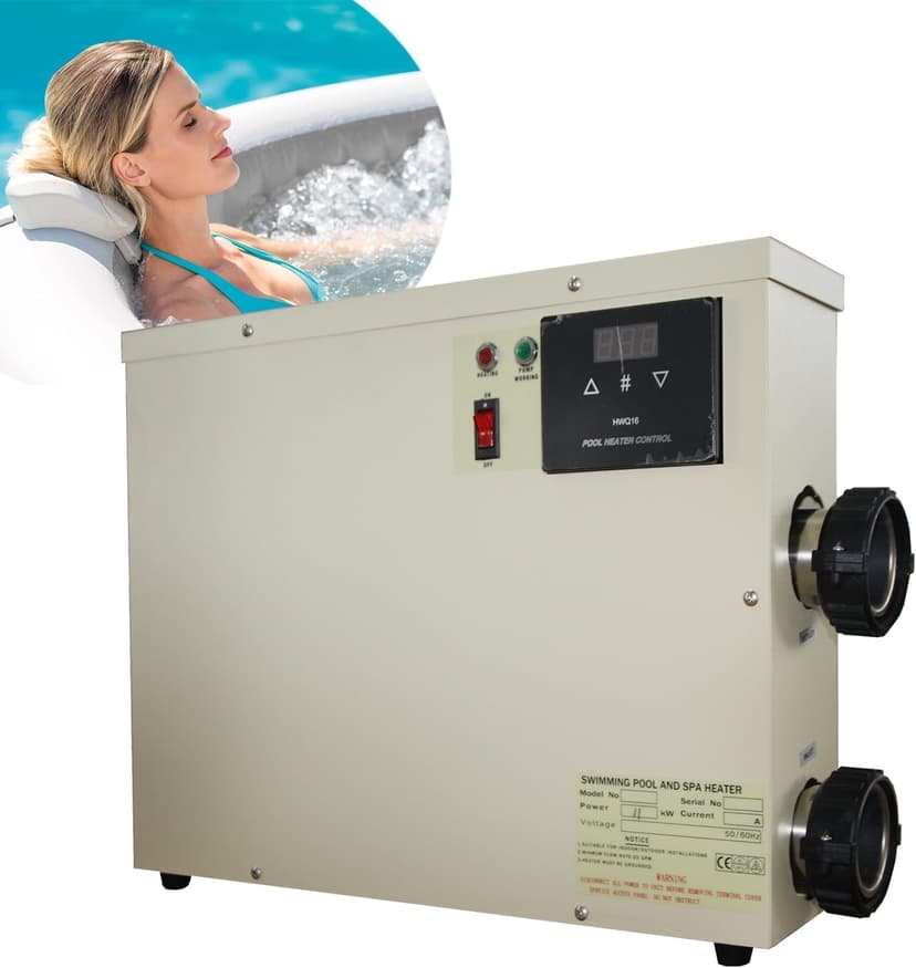 Upgrade Pool Heater-11KW 220V Thermostat Electric Swimming Pool Heater,Digital Touch Display Energy Efficient Pool Water Heater for Spa Relaxation, Bathtubs and Above Ground in-Ground Pools-11KW 220V