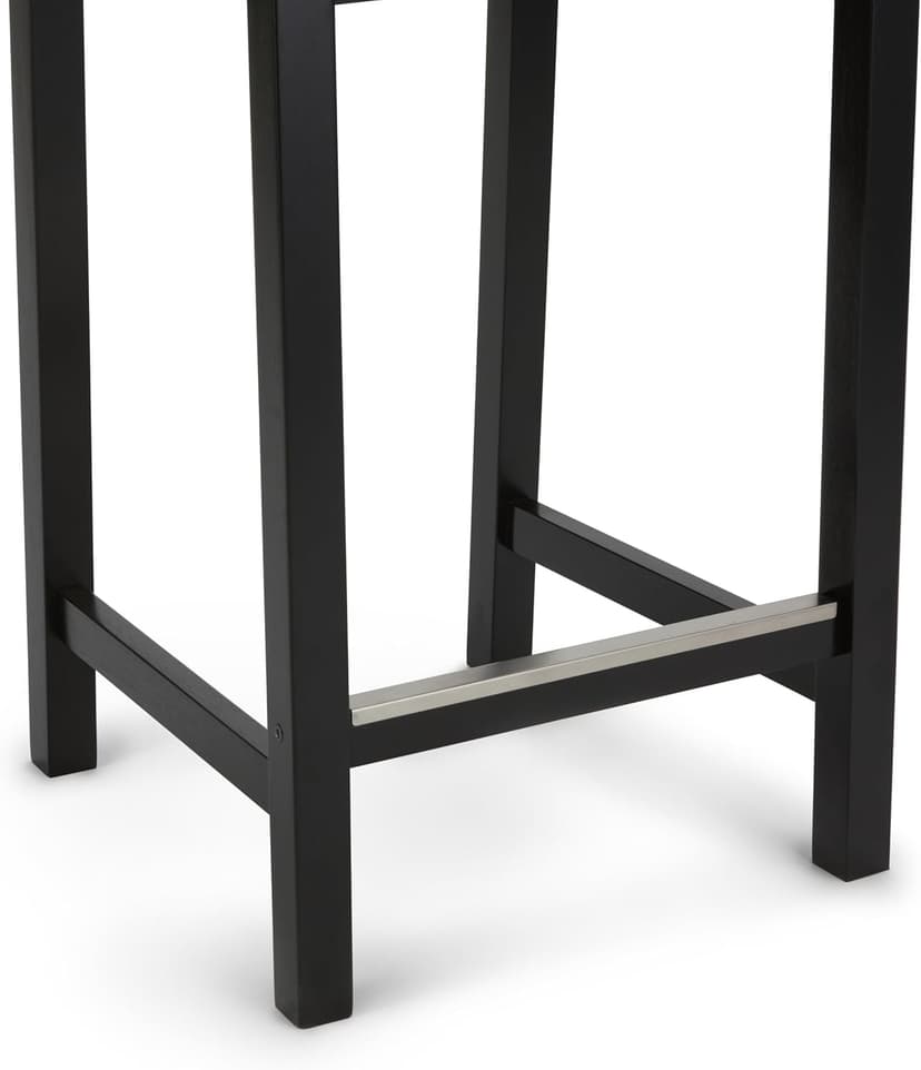 Amazon Basics Wooden Counter Height Bar Stool with Backrest for Kitchen Island, 24", Black, Set of 2