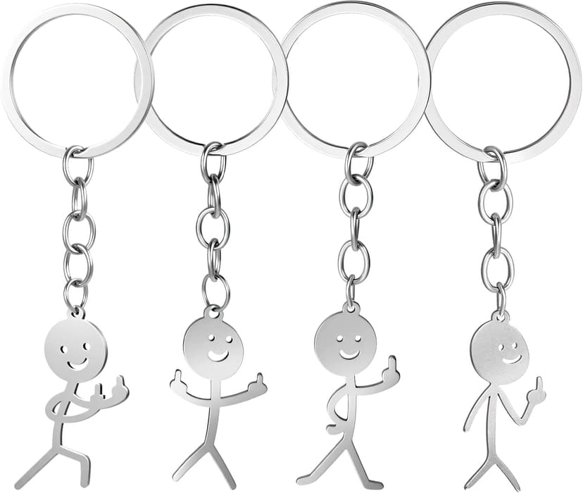 Ouligay 3Pcs Funny Keychain for Women,Middle Finger Keyring,Fun Keychains,Matching Keychains,Cool Gifts for Men