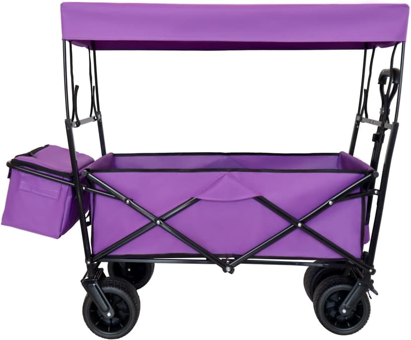 480Lbs Collapsible Wagon with Canopy Steel Large Capacity Camping, Shopping, Sports, Garden Outdoor-Ready