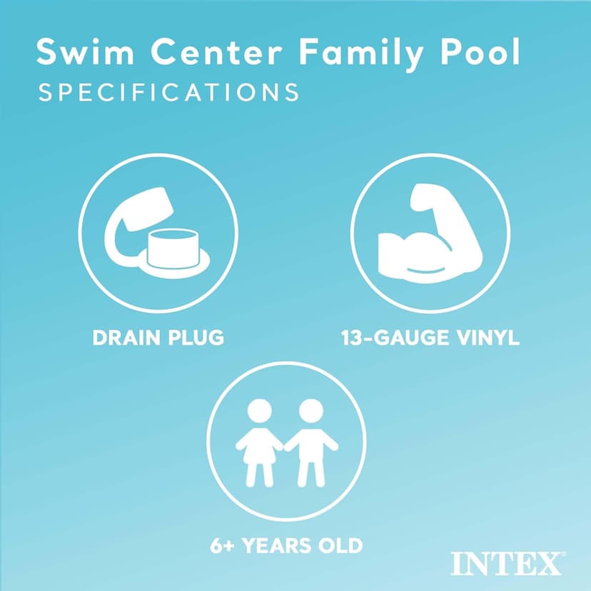 Intex 57181EP Swim Center Inflatable Family Pool: 159 Gallon Capacity – 90" x 60" x 19" – Color May Vary
