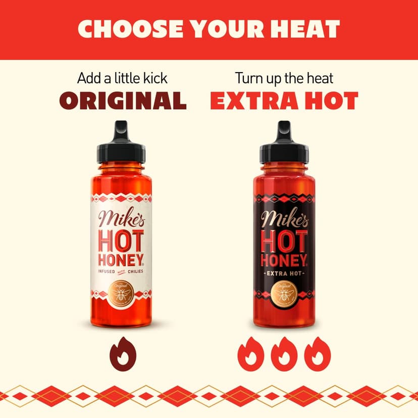 Mike's Hot Honey, America's #1 Brand of Hot Honey, Spicy Honey Infused with Chili Peppers, Certified Kosher, Gluten-Free, Paleo-Friendly, Sweet Heat, Perfect for Hot Sauce Lovers (10oz Bottle, 1 Pack)