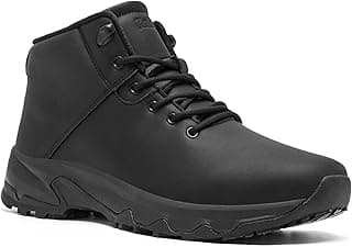 SHULOOK Non Slip Work Boots for Men Slip Resistant Shoes Waterproof Food Service Chef Kitchen Restaurant Working Boots Casual Leather Ankle Boot Outdoor Walking Booties