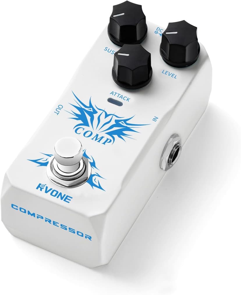RVONE Analog Compressor Pedal Guitar/Bass, Studio-Grade Guitar Pedal Compressor, Guitar Effects Pedal for Electric Guitar Bass, True Bypass & Aluminum Case