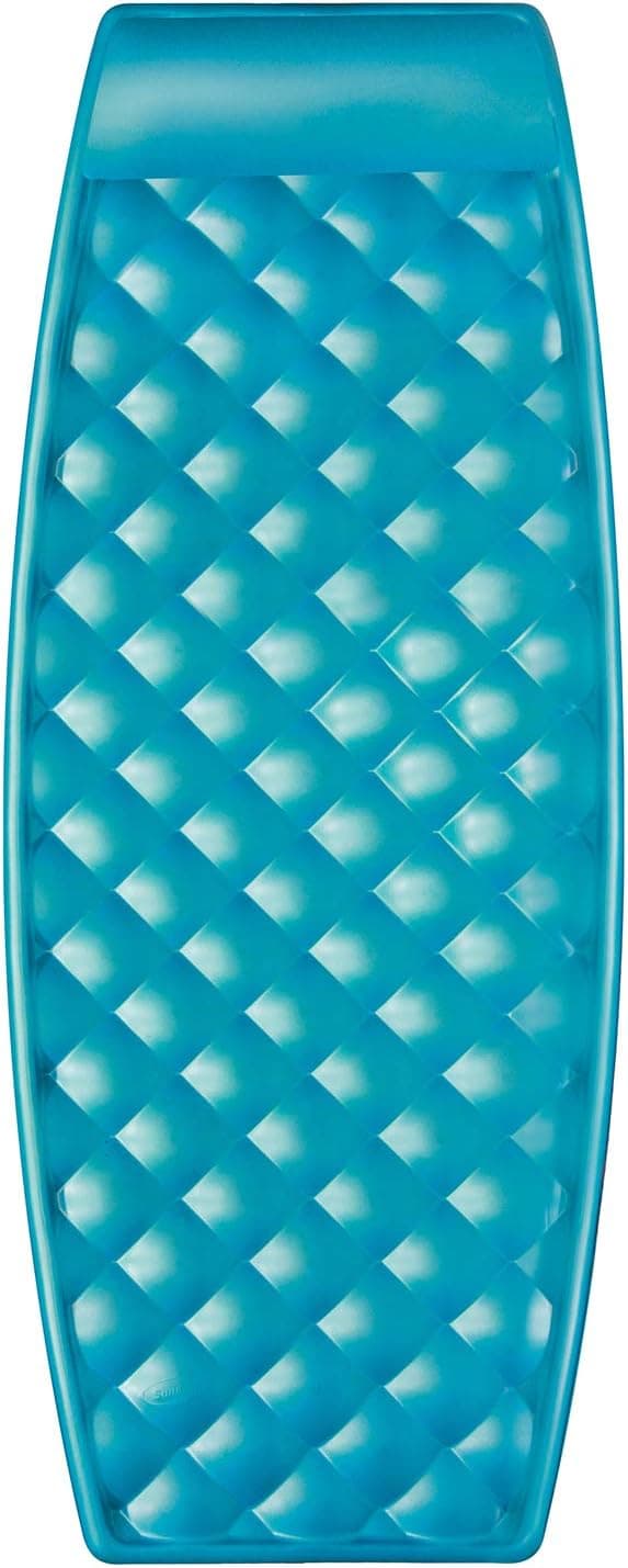 SwimWays Aquaria Luxury Solana Lounge Float Lounger Recliner Chair with Cell Foam for Adult and Kid Beach, Lake, or Swimming Pool Water Lounging, Aqua