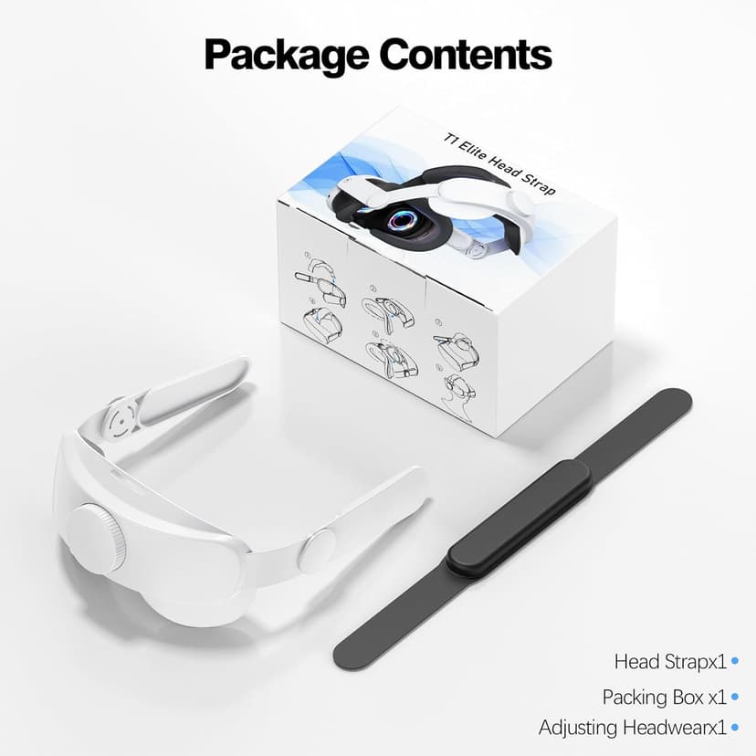 VZNEK Head Strap Compatible with Oculus Quest 2,Meta Quest 2 Accessories Adjustable Elite Strap Replacement for Enhanced Comfort Support and Gaming Immersion in VR (Without Battery)