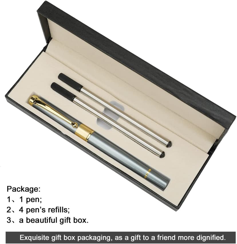 YIVONKA Ballpoint Pen Black Refill,Luxury Ballpoint Line width 0.5mm,Best Ball Pen Gift Set for Men & Women Professional Executive,Office,Nice BallPens Classy Gift Box (Blue)