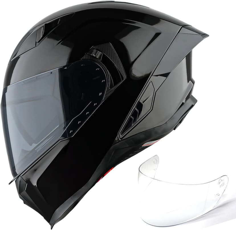 1Storm Motorcycle Full Face Helmet for Adults Men and Women Street Bike Racing Helmet DOT Approved with one Extra Clear Shield