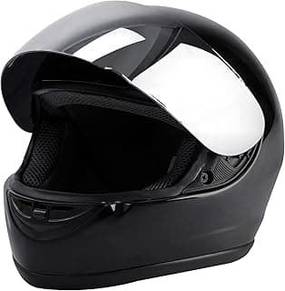 TCMT Full Face Motorcycle Helmet for Adults Men Women, Lightweight Polycarbonate Street Bike Dirt Bike Helmet with Anti-Scratch Mirror Shield and Removable Liner, DOT Approved