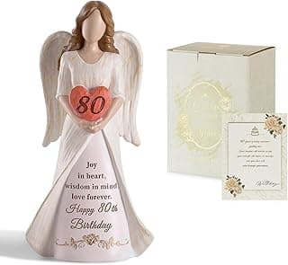 80th Birthday Gifts for Women: Best Happy Birthday Gift for 80 Year Old Woman Moms Grandmothers Friends Unique Birthday Angel Figurine Decorations