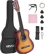 VEVOR Acoustic Guitar, Classical Guitar Starter Kit for Beginners, with Nylon Strings, Basswood Guitar, for Kids Adults Girls Boys Students