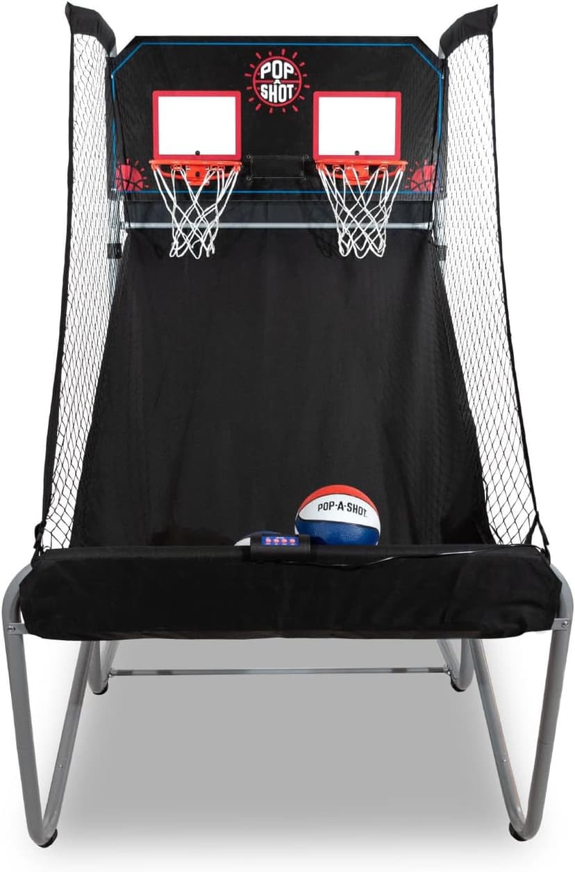 Pop-A-Shot Home Dual Shot | Arcade Basketball Game for Home | Sensor Scoring Hoop, 16 Game Modes, 7 Balls | Foldable for Easy Storage | Fun for All Players