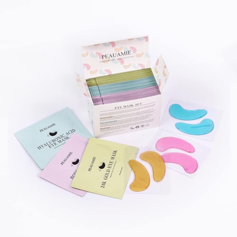PEAUAMIE Under Eye Patches Gold and Hyaluronic Acid for puffy eyes,Rose Eye Masks for Dark Circles and Puffiness skin care Smooth Wrinkles products 30 Pairs B0BS8Y2FLK
