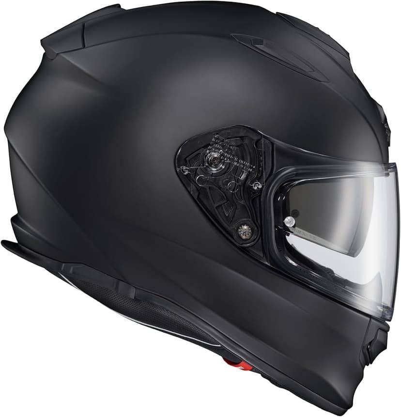 ScorpionEXO Ryzer Full Face Motorcycle Helmet with Pinlock Ready Shield with Integrated Speaker Pockets DOT ECE Approved Solid (Matte Black - X-Large)