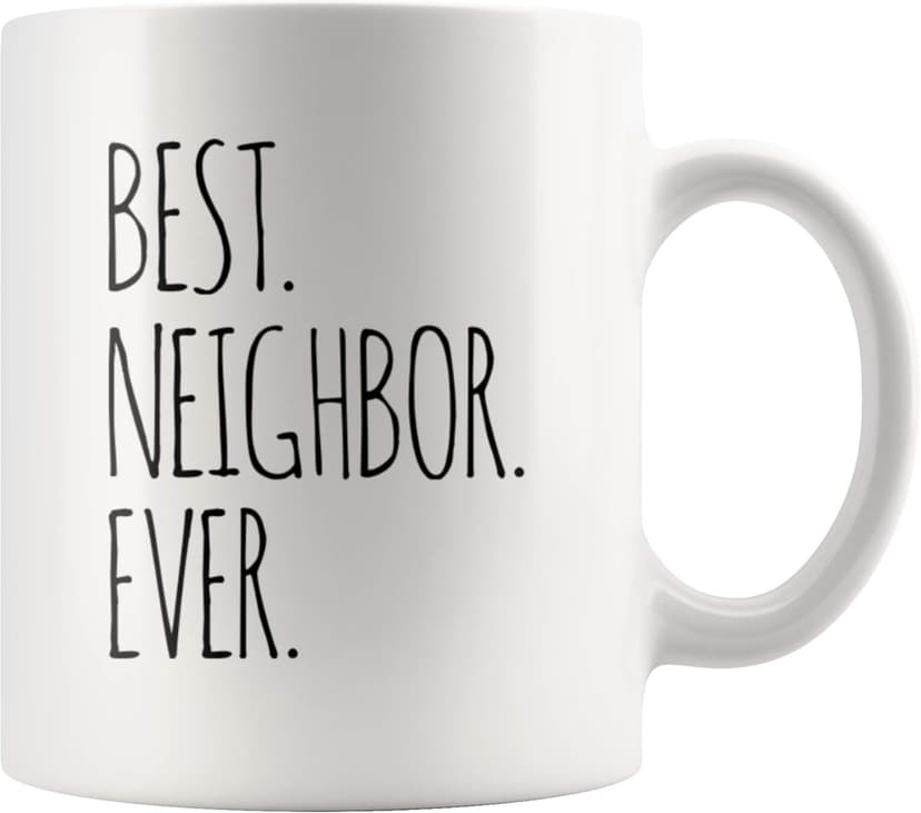 Panvola Best Neighbor Ever Farewell Gifts for Neighbors Moving Away Housewarming Goodbye Welcome Appreciation New Neighborhood Novelty Drinkware Ceramic Mug (11 oz, White)