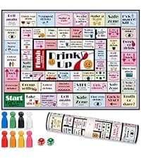 Drinking Board Games for Adults Girls Night,Waterproof Leather Mat Drinking Games,Party Interactive Drinking Game Playmat, Bachelorette Party,Family Play or Any Occasion,Age 21+,2-8 Players