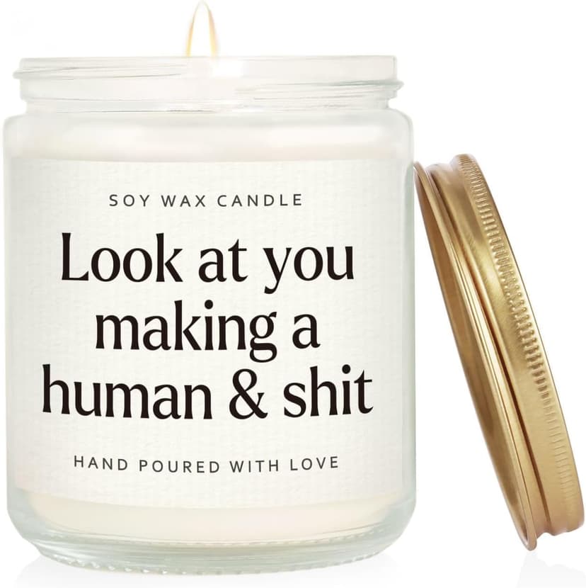 Postpartum Gift for Mom After Birth, First Time Moms Mothers Day Gift, Soy Wax Candle, 7 Oz Funny New Mom Gifts, Handmade Scented Lavender Candle for New Mom B0DW3PP13S