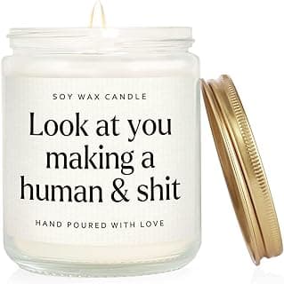Postpartum Gift for Mom After Birth, First Time Moms Mothers Day Gift, Soy Wax Candle, 7 Oz Funny New Mom Gifts, Handmade Scented Lavender Candle for New Mom B0DW3PP13S