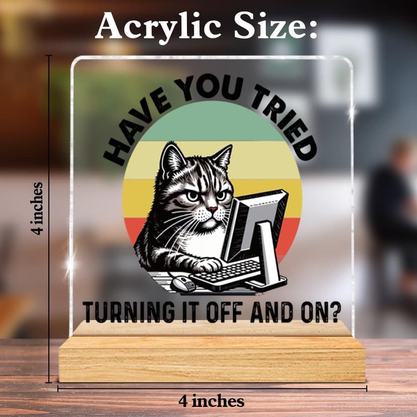 Funny Tech Guys Office Decor, Humorous Gifts for IT Team Technical Tech Guys Engineers Programmer, Technician Gifts Engineer Gift Acrylic Plaque Sign Office Desk Decor B0FRS4VC62