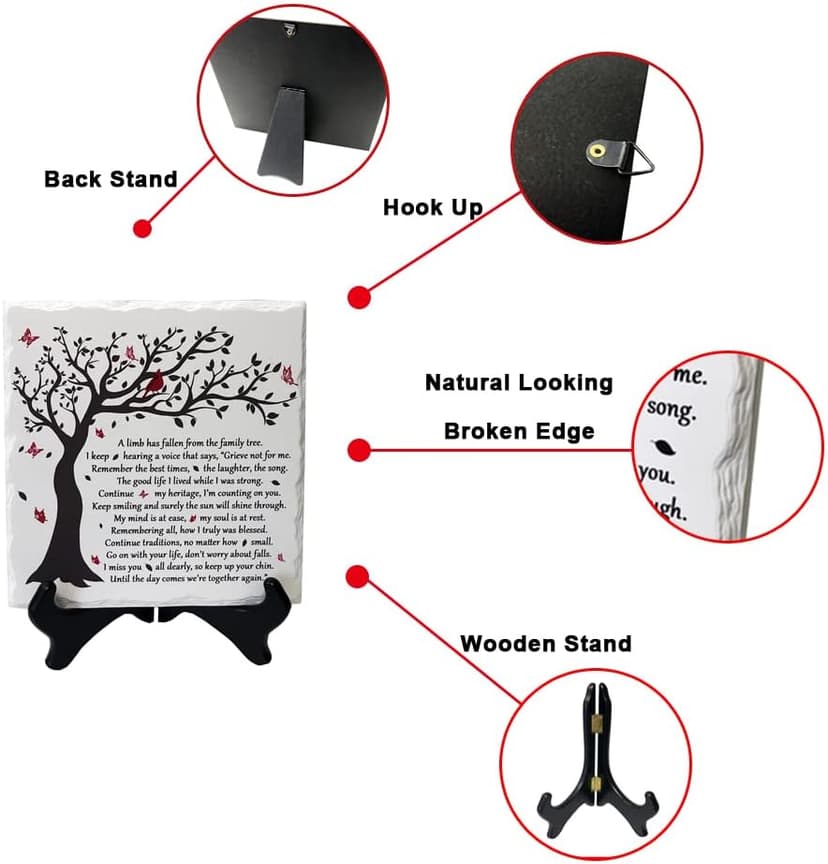 A Limb Has Fallen from The Family Tree Sympathy Plaque with Wooden Stand In loving memory of loved Wall Decor Table Decor Bereavement Condolences Gifts