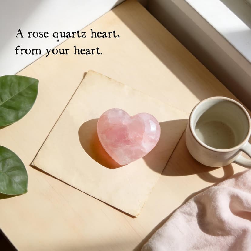 Gift for Girlfriend – My Rock Rose Quartz Heart Pocket Hug, Natural Crystal Love Stone Keepsake with Message Card & Gift Box, Love Gift from Boyfriend B0GG9PQF8Y