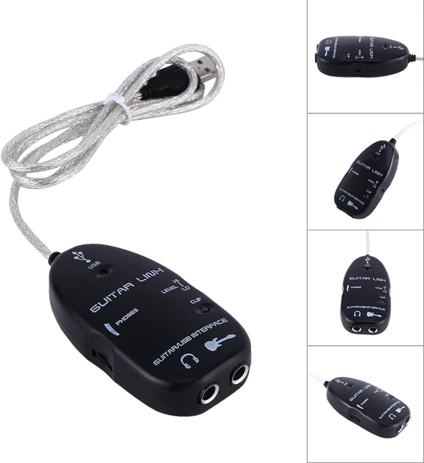 Sunicon Professional USB Guitar Cable, Guitar to USB Interface Cable Link Audio with Software CD Driver for PC Recording Adapter