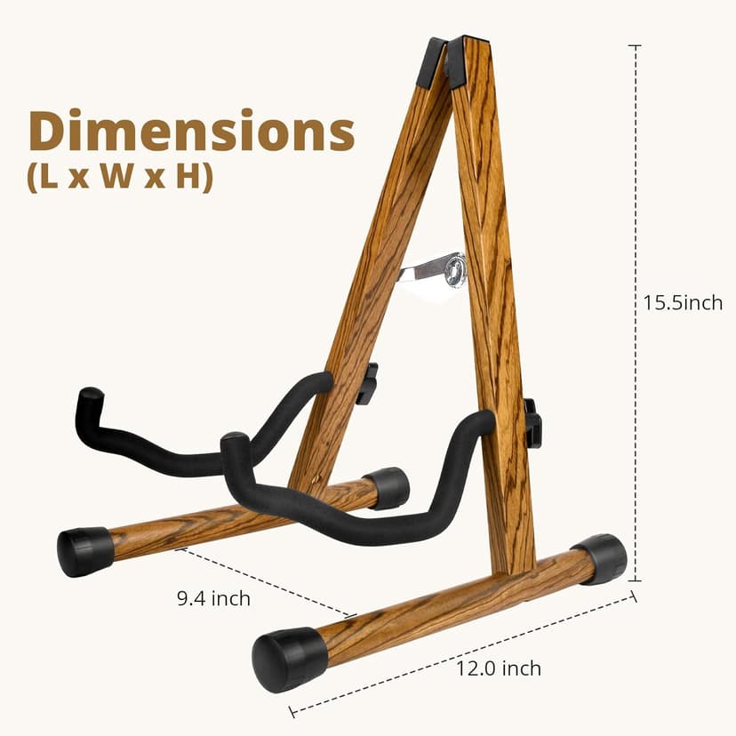 MUSO Guitar Stand,Acoustic Guitar Stand,Wood Classical Electric Guitar Stand,Foldable Bass Guitar Stand,Guitar Accessories also fit Bass,Violin,Ukulele(Zebra)