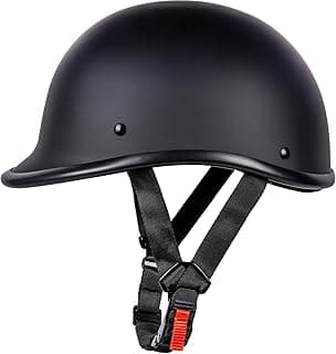 Yesmotor Half Helmet Polo Cap Half Shell Open Face Motorcycle Helmet - DOT Approved(Matte Black,Small)