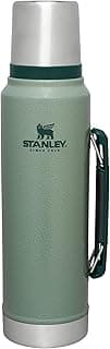 Stanley Classic Legendary Vacuum Bottle 1.1 qt Wide Mouth with Leakproof Cup Lid Keep Drinks Hot or Cold Packable for Travel Insulated Stainless Steel Thermal Bottle BPA-Free Hammertone Green