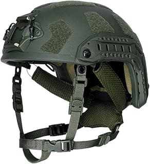 OD Level IIIA Super High Cut OPS Fast SF Tactical Helmet with Accessory Mounts