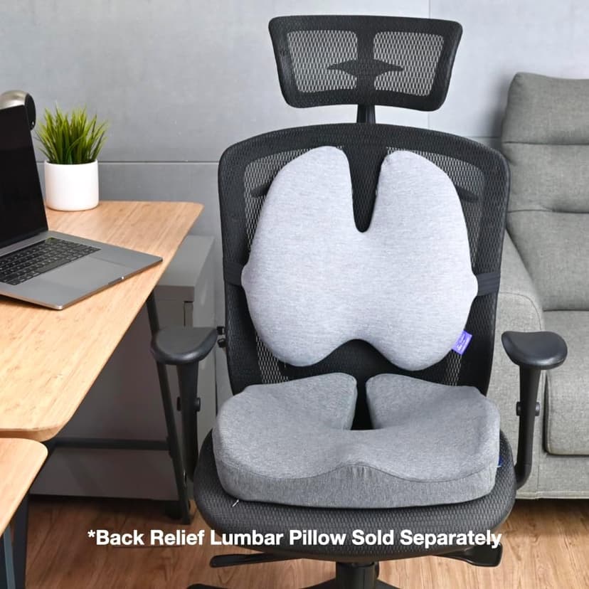 C CUSHION LAB Patented Pressure Relief Seat Cushion for Long Sitting Hours on Office/Home Chair, Car, Wheelchair - Extra-Dense Memory Foam for Hip, Tailbone, Coccyx, Sciatica - Wellness Green