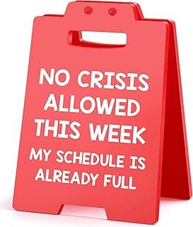 Funny Office Desk Decor Boss Sign, Bosses Day Gifts for Women Men Manager Supervisor Leader Lady Famale Male, Christmas White Elephant Gifts for Teacher Principal Coworker Cubicle Accessories Red Sign