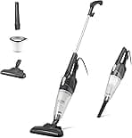 Amazon Basics 2-in-1 Corded Stick Vacuum Cleaner, Convertible to Handheld, Lightweight (3.9 LBS), with Washable HEPA Filter, Crevice Tools, 0.5L Dust Cup, 19.7-Ft Cord, 300W, Black