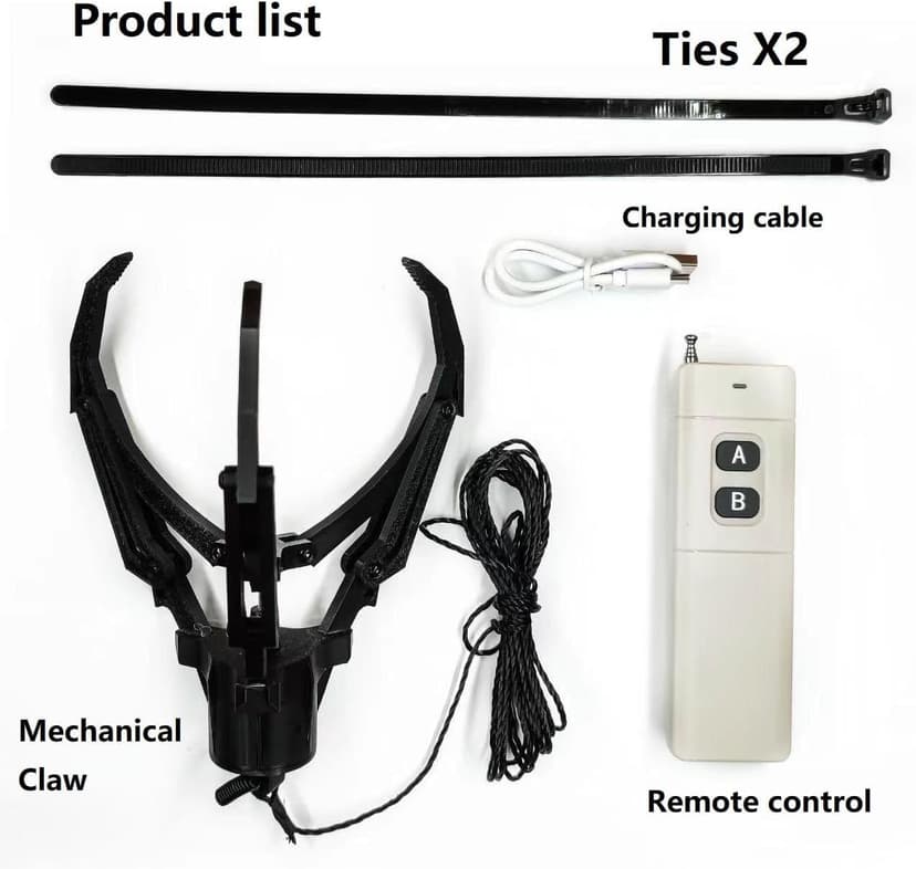 Drone remote control intelligent mechanical claw/hook air releaser pick-up device fishing cast bait fixed-point drop device for DJI drone (We don't sell drones)