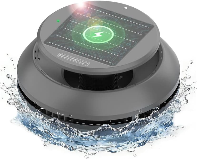 Y60 Cordless Solar Pool Skimmer - 2026 Automatic Robotic Pool Surface Cleaner with 360° All-Around Intake, Dual Charging, 12H Deep Cleaning for In-Ground & Above Ground Pools (Sepia)