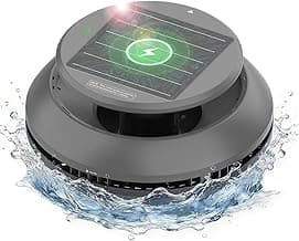 Y60 Cordless Solar Pool Skimmer - 2026 Automatic Robotic Pool Surface Cleaner with 360° All-Around Intake, Dual Charging, 12H Deep Cleaning for In-Ground & Above Ground Pools (Sepia)