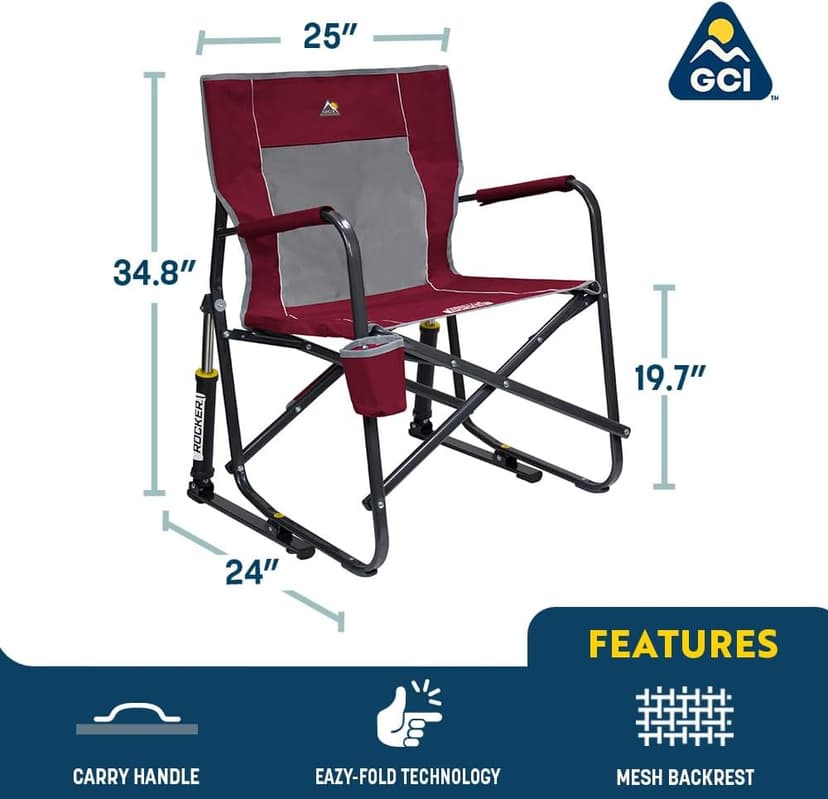 GCI Outdoor Freestyle Rocker Outdoor Rocking Chair with Beverage Holder