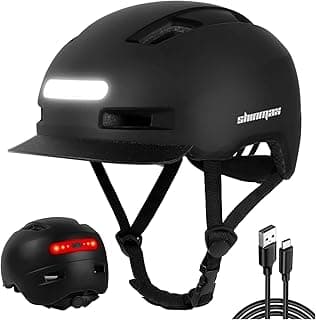 Bike Helmet, Shinmax Adult Cycling Helmet with USB Rechargeable LED Front and Back Light Bicycle Helmets for Men Women