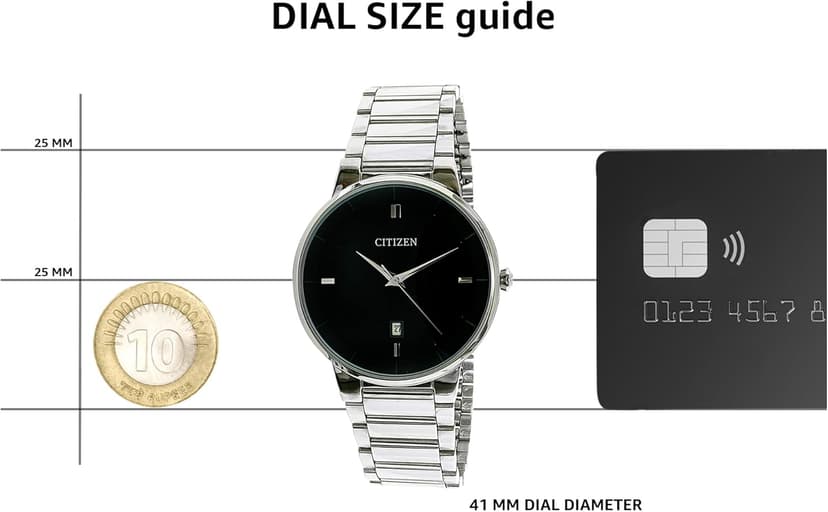 Citizen Citizen Quartz Mens Watch, Stainless Steel, Classic