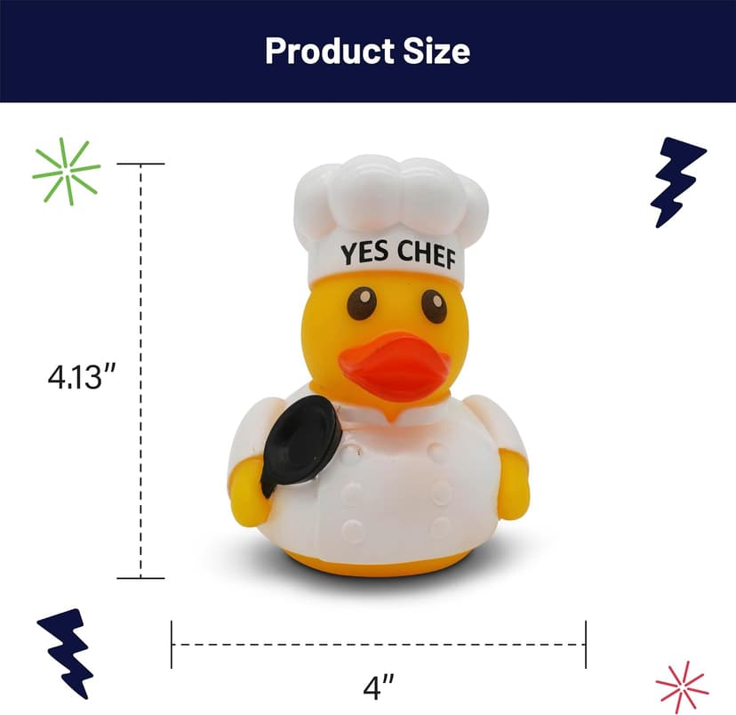 Funny Rubber Duck – Hilarious Decorative Duck for Bathroom, Jeep, Desk, or Gag Gift – Quirky Collectible with Sarcastic Quote – Great Gift for Adults, Coworkers, or Friends-Chef B0FHHWFBFC