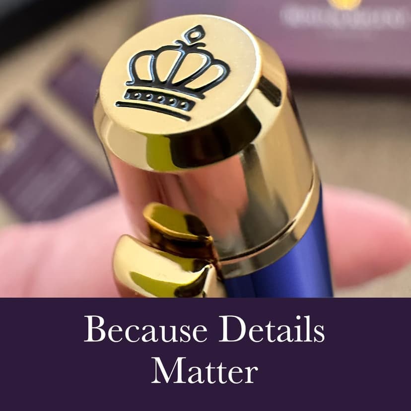Royal Blue & 24 Karat Gold - Certified Luxury Grade Rollerball Pen | Nice Gift for Men & Women