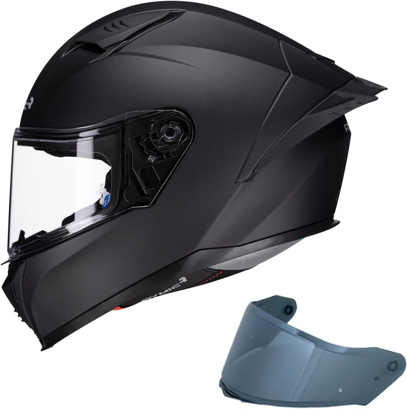 SR6 Full Face Motorcycle Helmet, Equipped with Clear & Multicolour Visors DOT Approved Street Racing Helmet