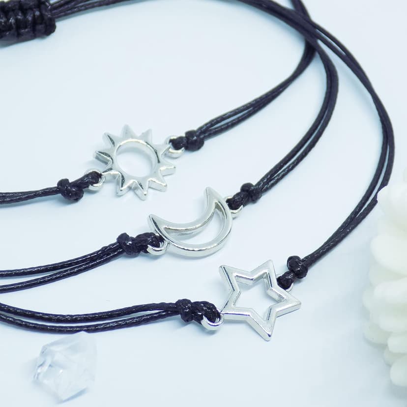 HOHOTANG Best Friend Bracelets for 3, Friendship Bff Matching Heart Bracelet for Women, Trio Bracelets Adjustable Birthday Jewelry Gifts for Best Friends